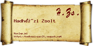 Hadházi Zsolt névjegykártya